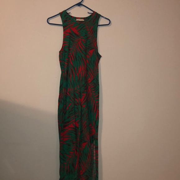 Vans Green & Red Leaf Patterned Dress - Picture 4 of 8